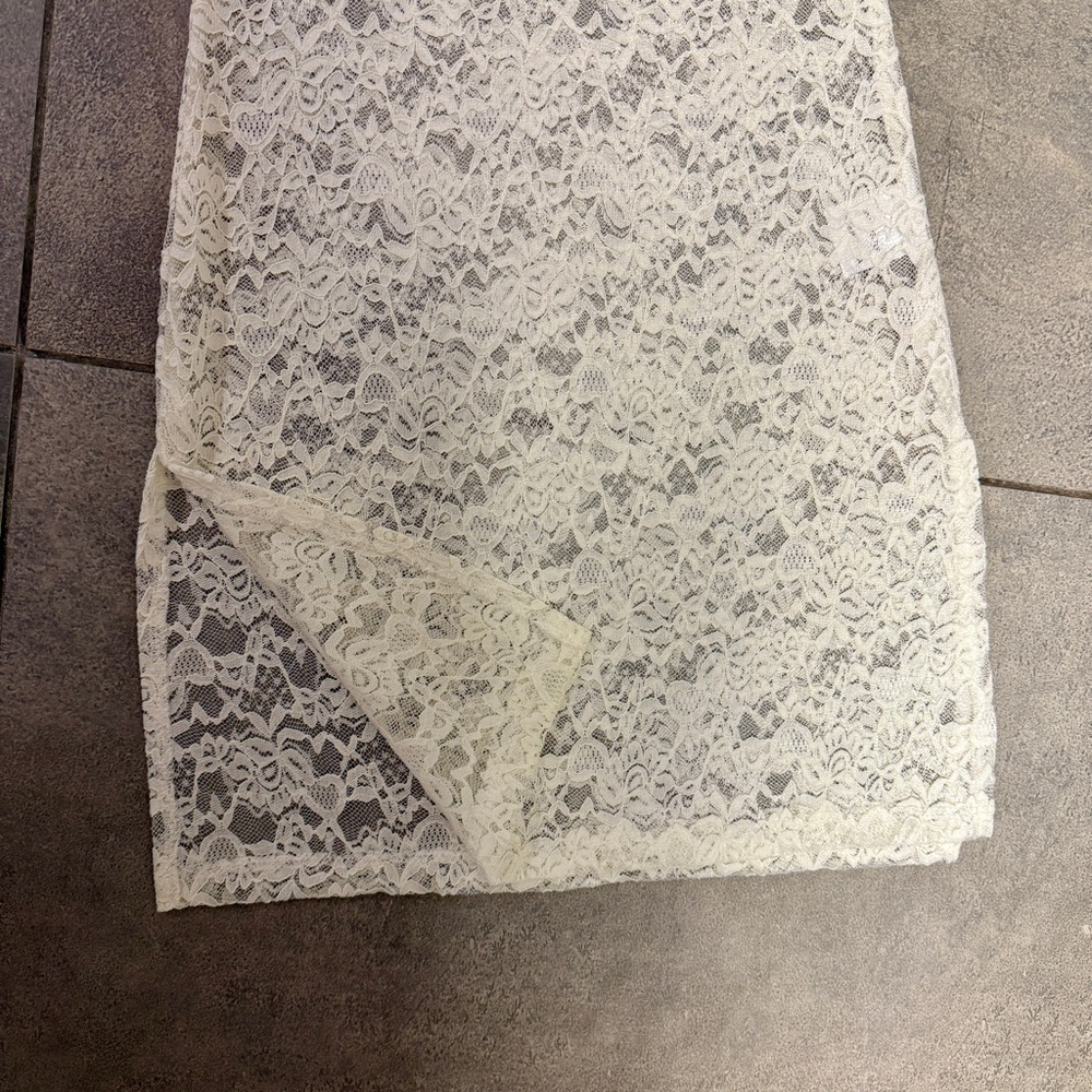 That’s So Fetch Claudia White Lace Mini Dress Slits Festival Round Neck XXS 0 - Picture 6 of 10